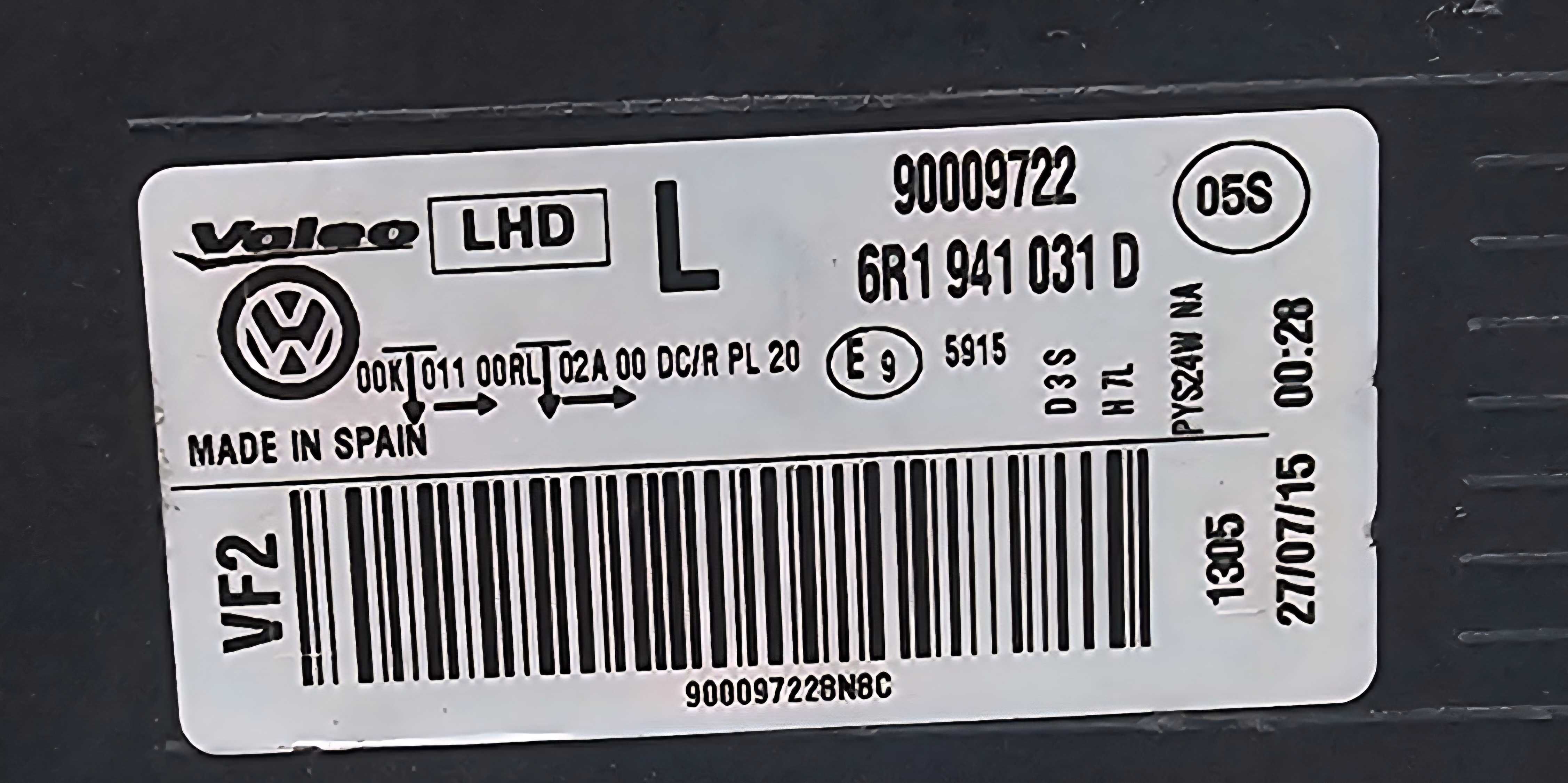 Lewy Reflektor Bi-Xenon Led Vw Polo 6R 2009-16