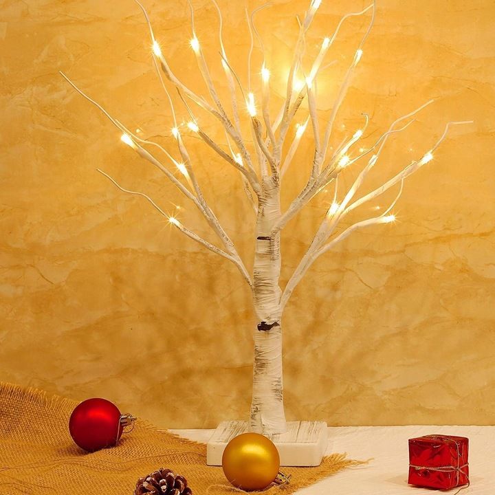 Drzewko Świąteczne Ozdobne Świecące Led Brzoza 50 Cm Lampki Białe Ciep