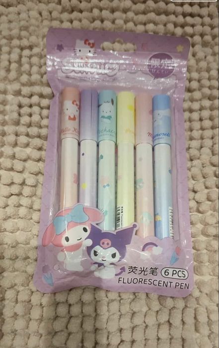 Nowy zestaw pastelowych zakreślaczy Sanrio - 6 szt.
