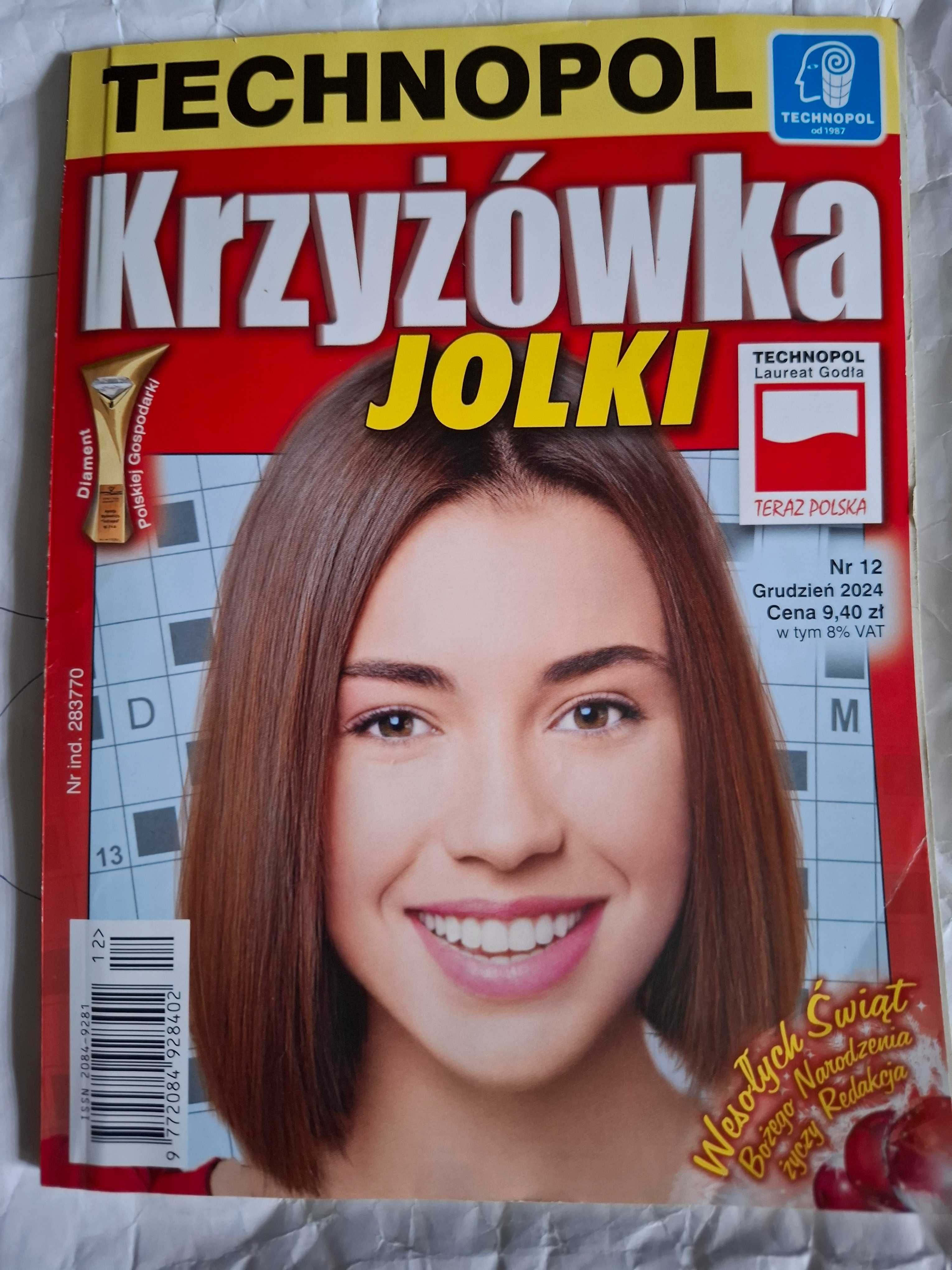 Krzyżówka Jolki Nr 12/2024 Grudzień Technopol Łamigłówki Sudoku Quiz