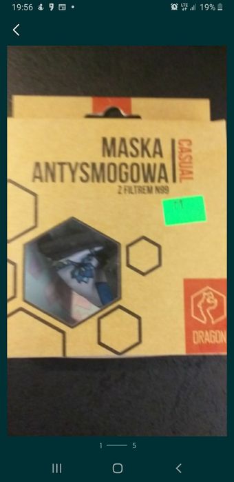 Maska DRAGON antysmogowa