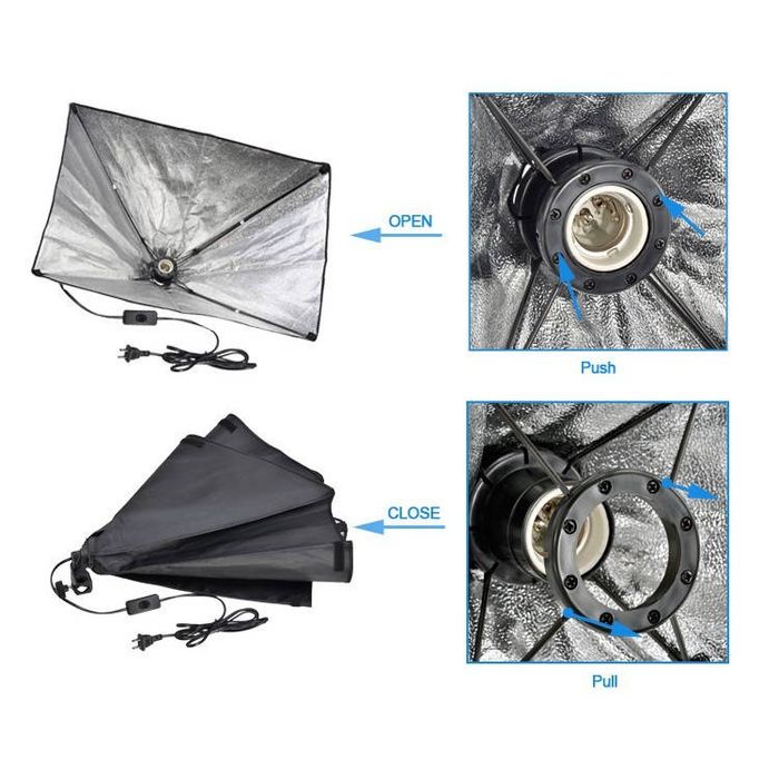 Софтбокс з патроном Е27 Prolighting 50х70 см