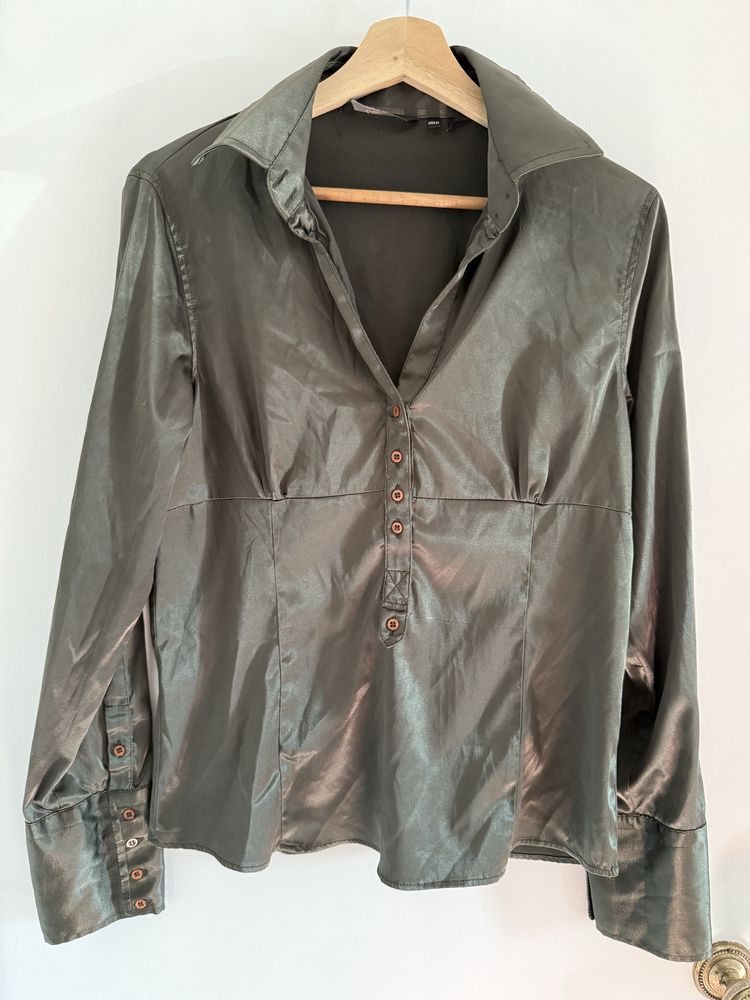 Camisa Cetim Verde ZARA BASIC XL