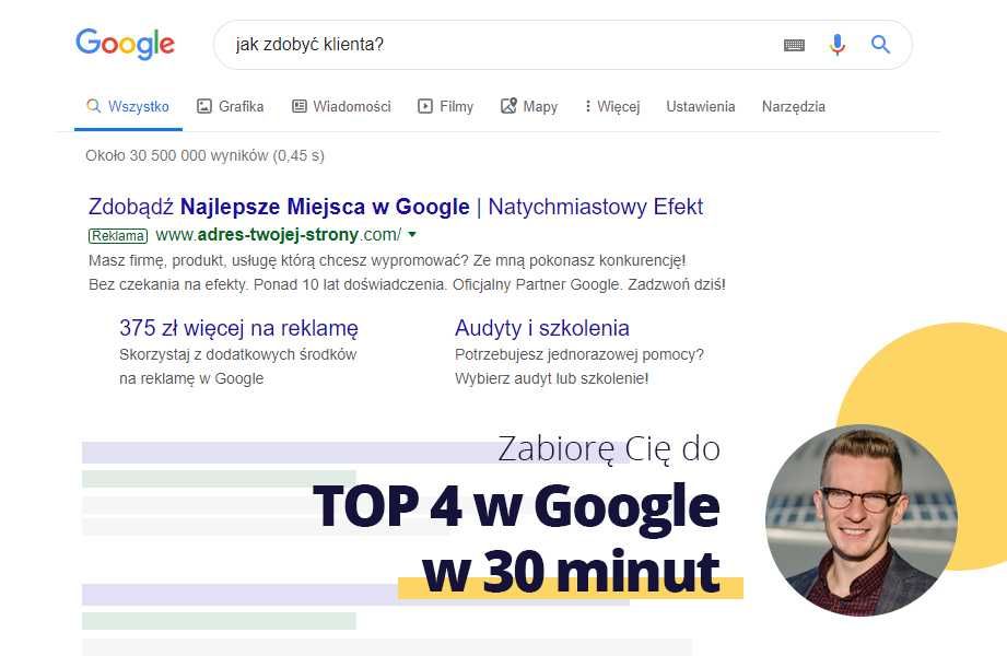 Kampania Google Ads AdWords - Reklama, Pozycjonowanie - Zyskaj 3500 zł