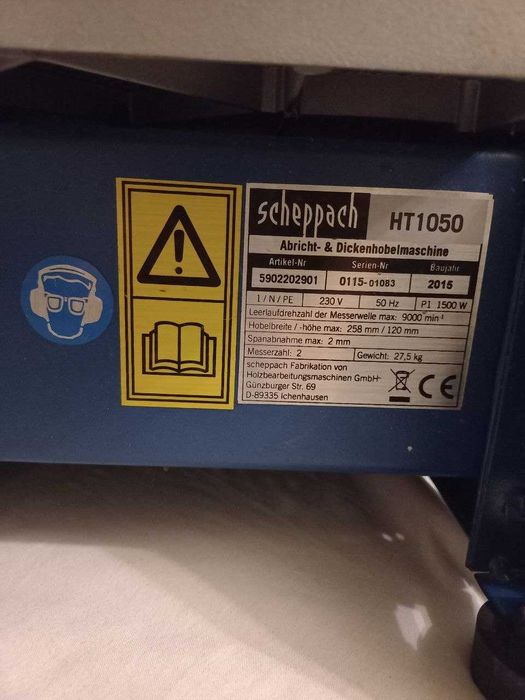 Фуговально-рейсмусовий верстат станок Scheppach HT 1050