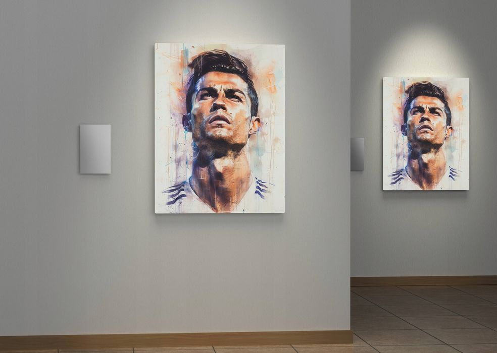 Obraz na płótnie Cristiano Ronaldo CR7 45x60 cm - nowoczesny styl