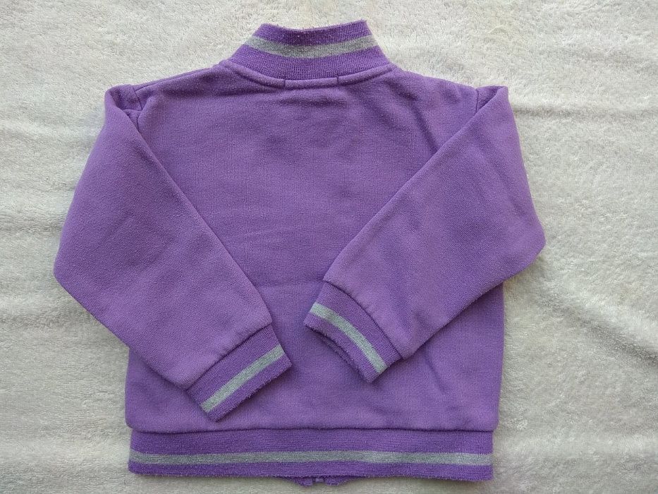 Bluza jesienna na suwak fioletowa rozmiar 80