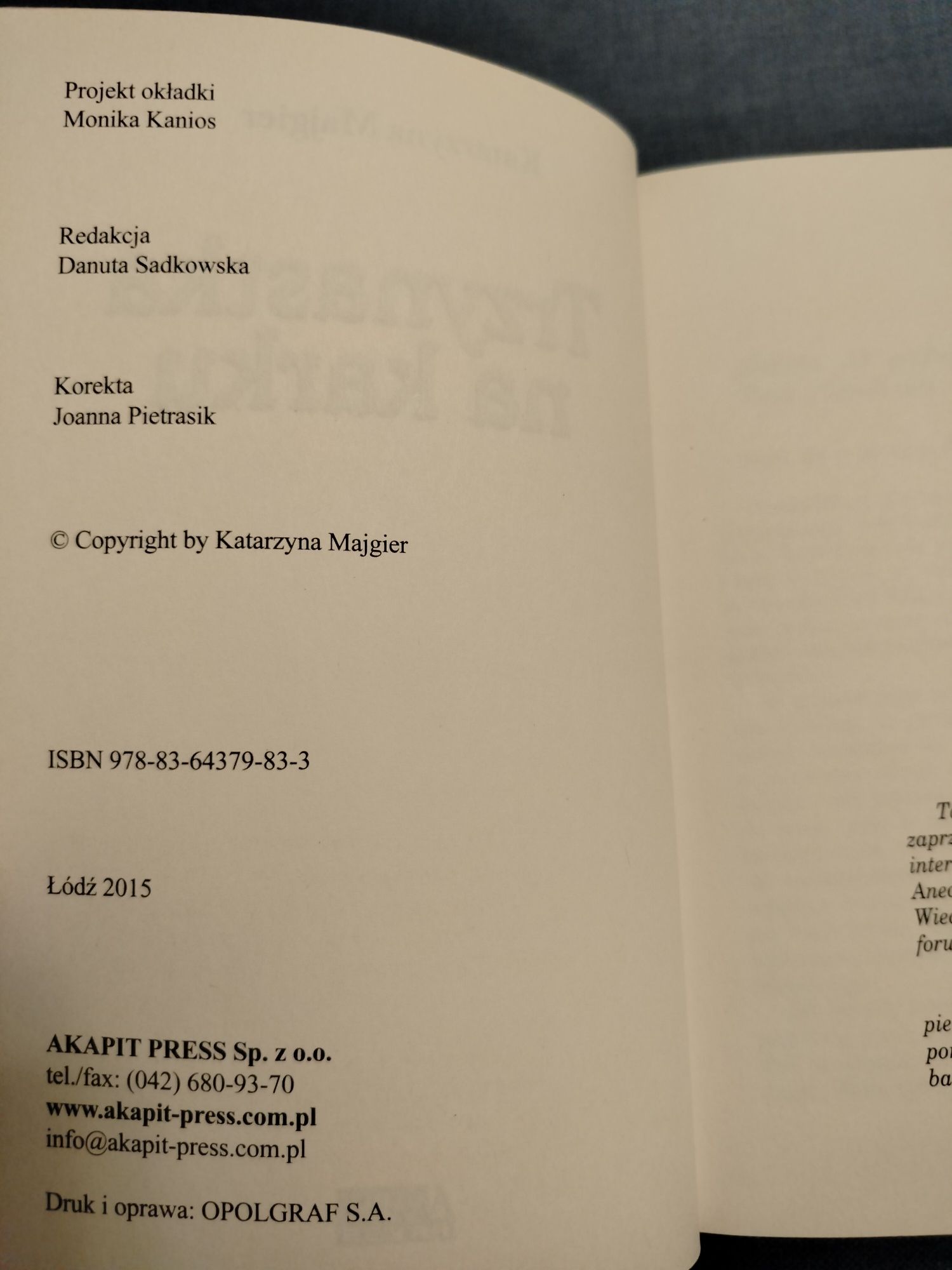 Trzynastka na karku Katarzyna Majgier