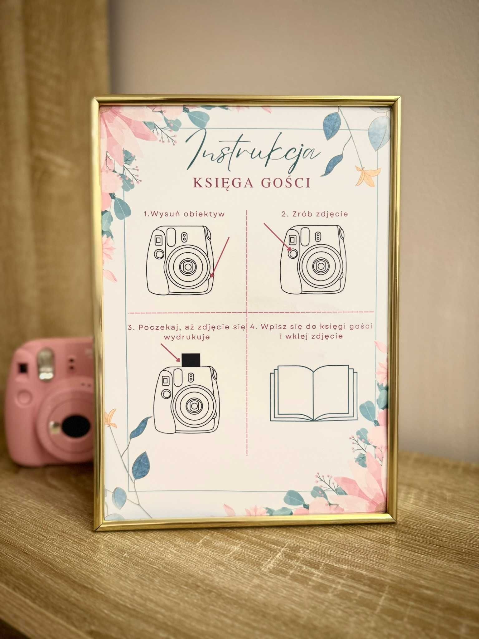 Instrukcja księga gości instax wesele komunia święta  [bez ramki]