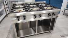 Fogão a gás 6 queimadores industrial linha 90 para restaurante