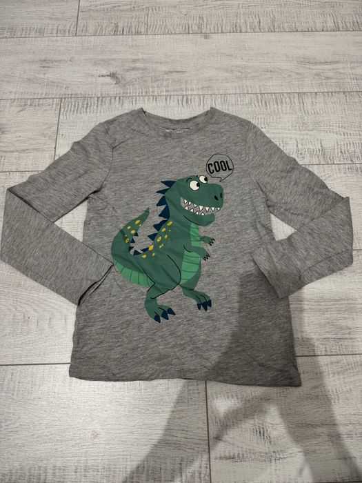 Szara bluzka z dinozaurem