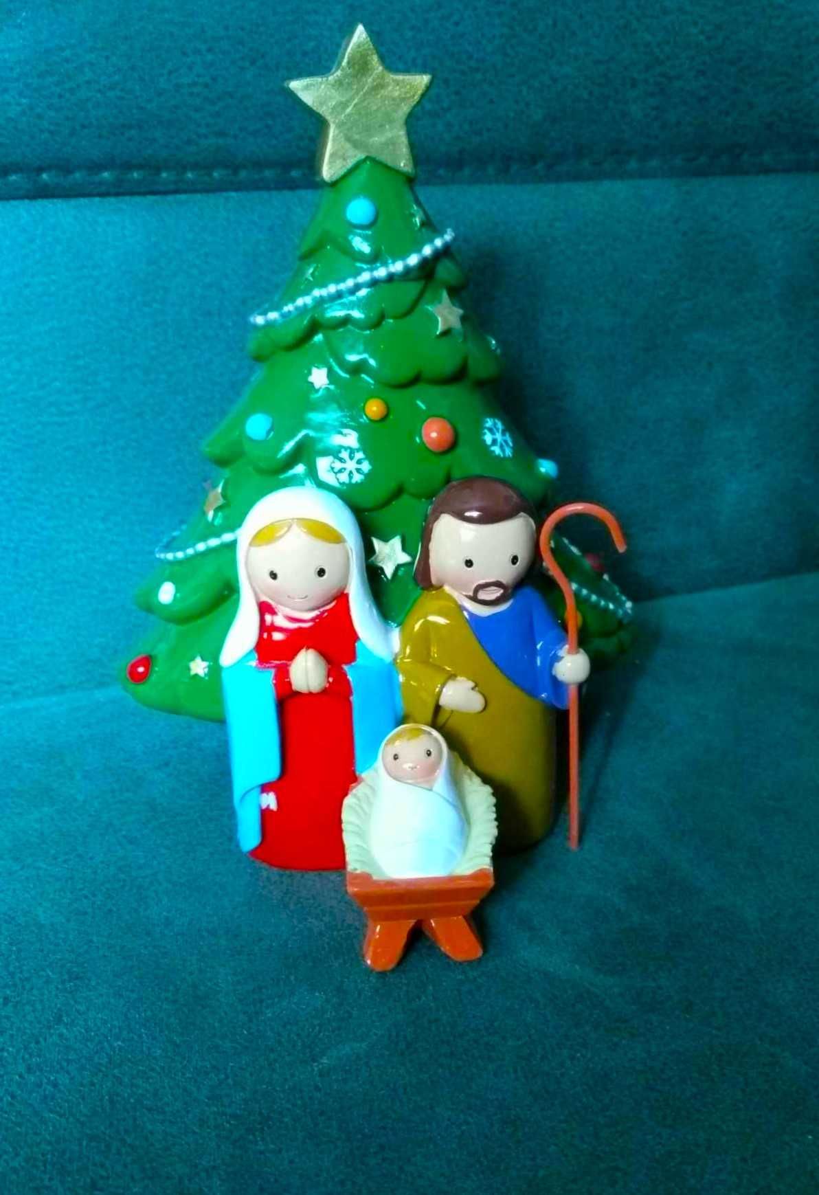 Sagrada Família na Arvore Natal - Pintado Mão NOVO - Oferta de Portes