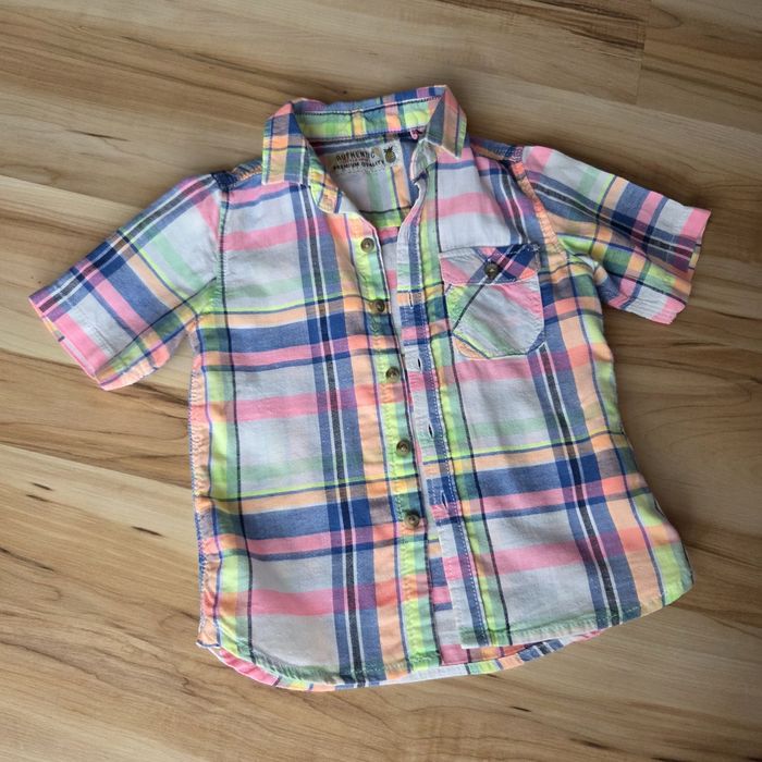 Elegancka koszula w kratę kolorowa 98