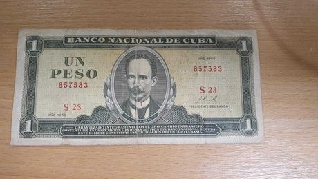 Banko Nacional DE CUBA UN PESO 1968