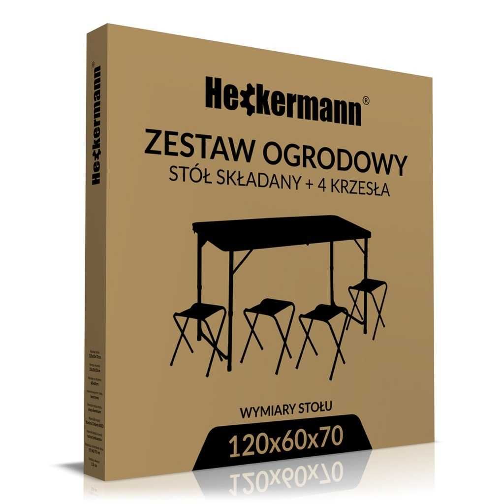 Стіл туристичний складаний зі стільцями Heckermann 120×60 Польща