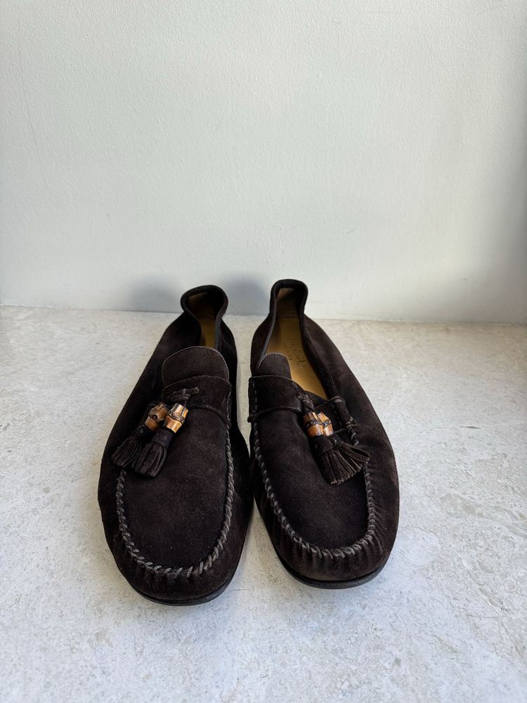 Замшевые мокасины Gucci