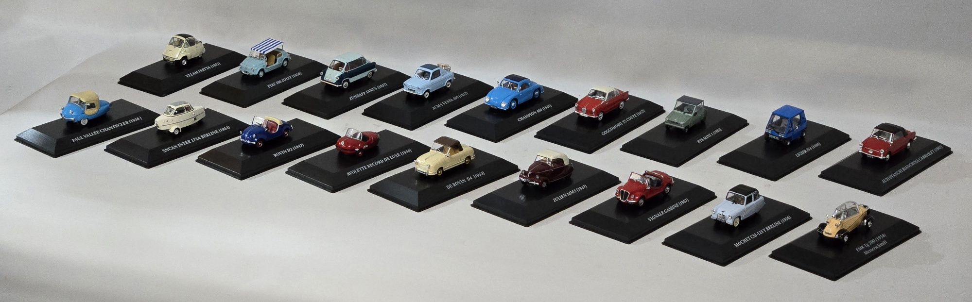 Coleção de miniaturas micro carros 1/43