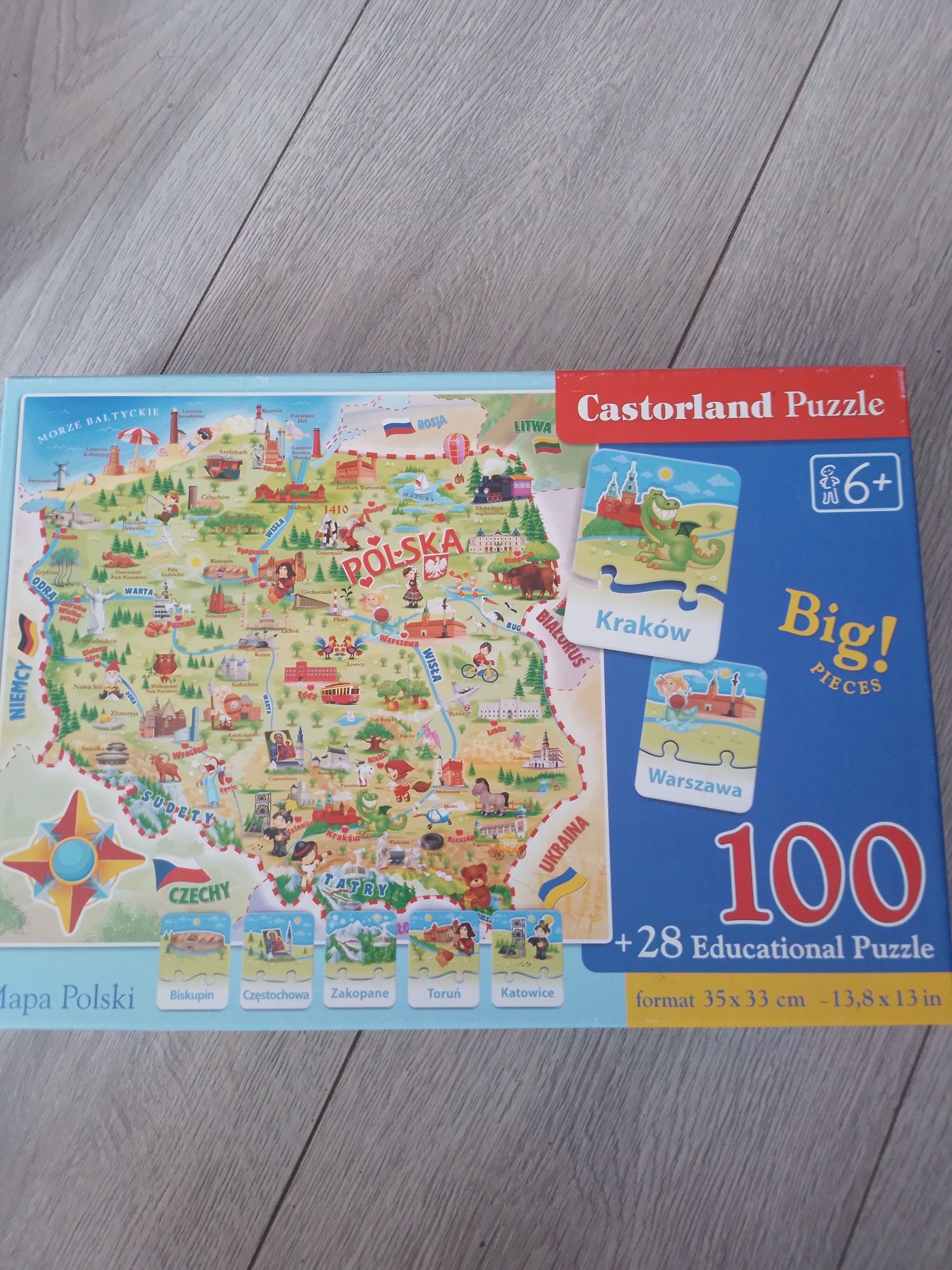 Puzzle mapa Polski 100 elementów