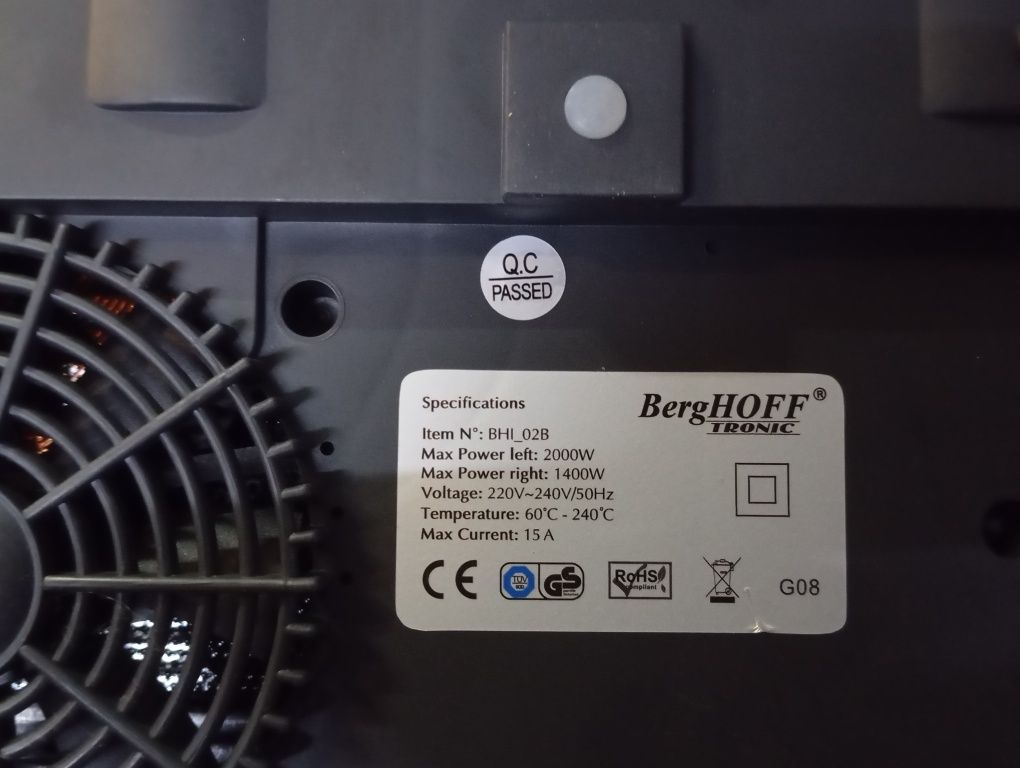 Placa de Indução Dupla Portátil Berghoff