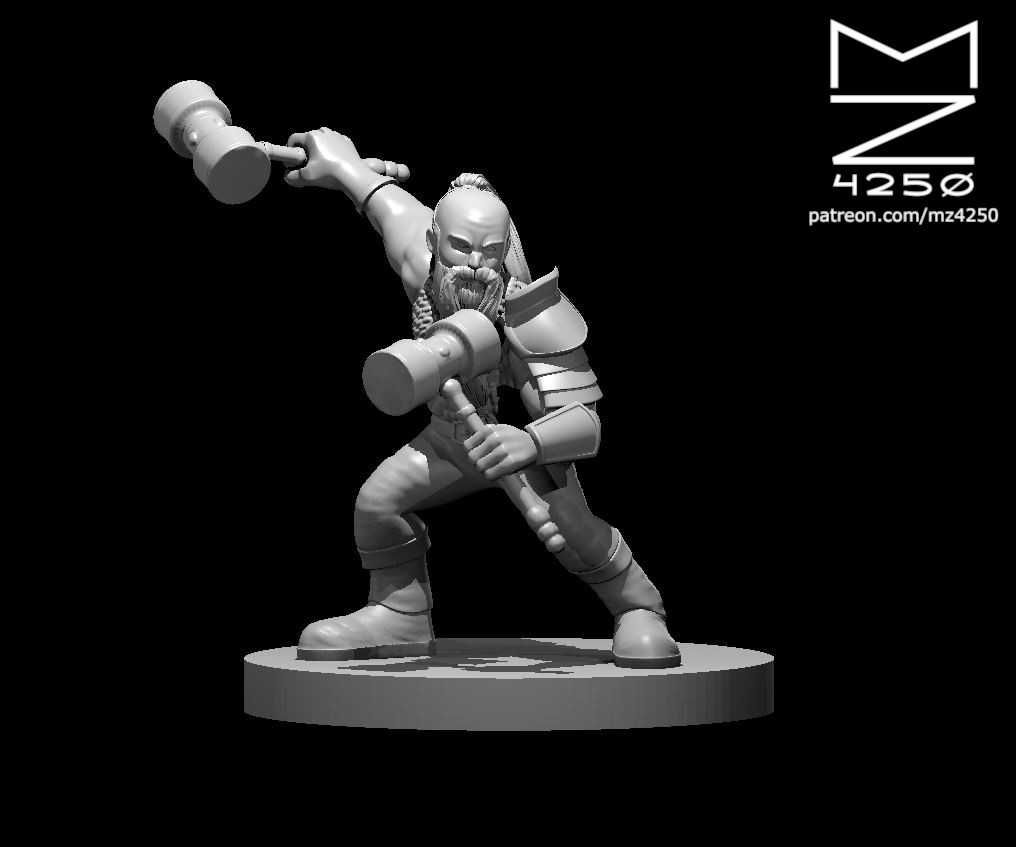 Miniaturas Aventureiros RPG Impressos em 3D - Classe: Fighter