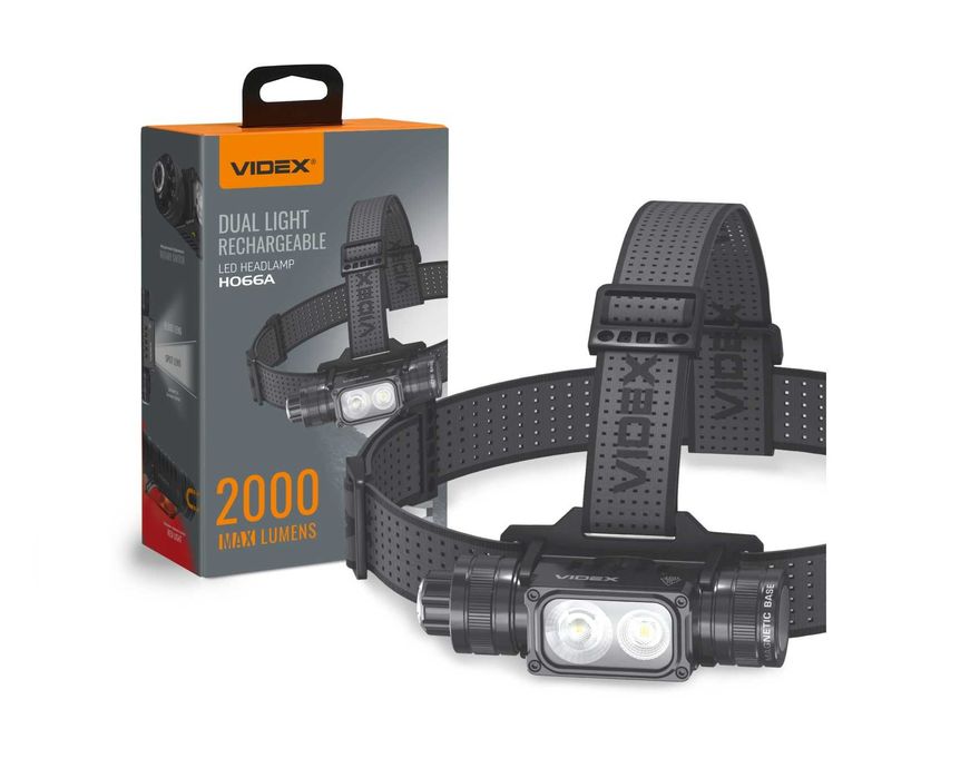 VIDEX VLF-H066A 2000Lm налобний, світлодіодний ліхтарик на акумуляторі