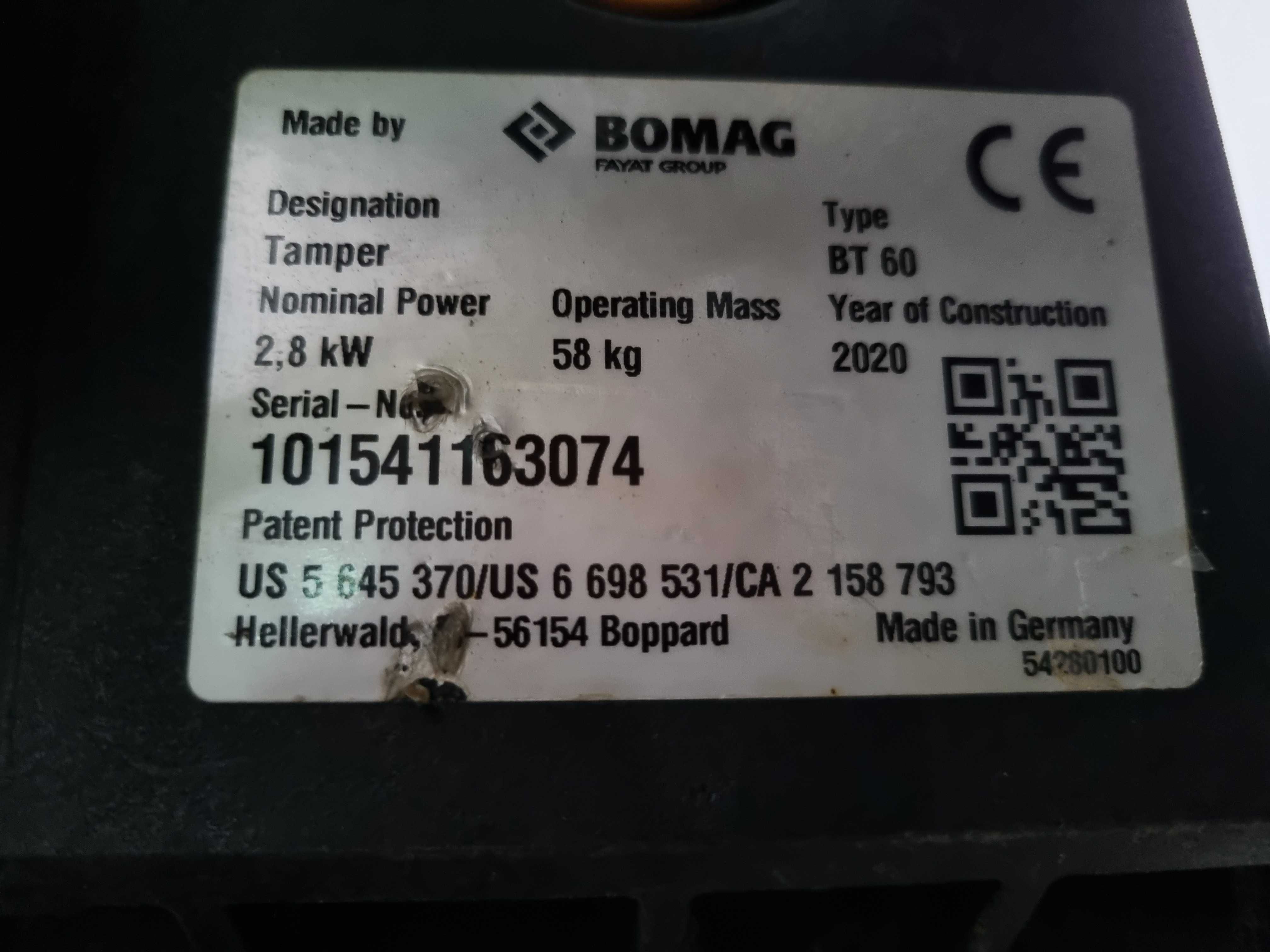 Stopa Wibracyjna skoczek BOMAG BT60 zNorwegi 2021r JakNowy Honda Gx120