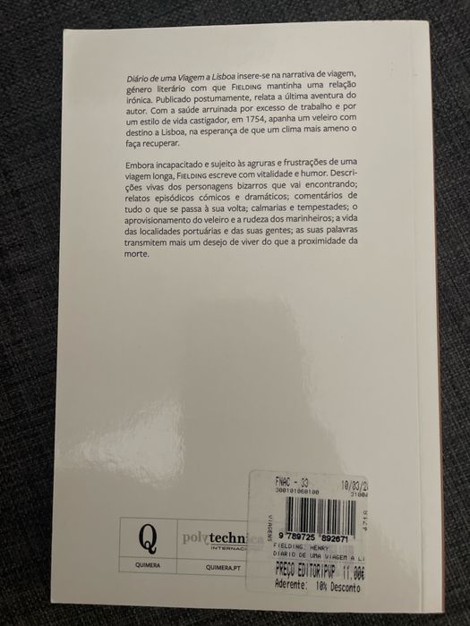 Diario de uma viagem a lisboa - henry fielding