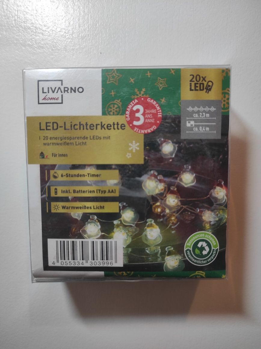 Lampki LED Mikołaje