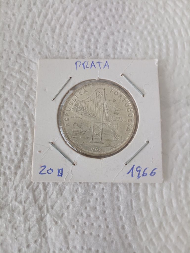 Moeda 20$ Prata 1966