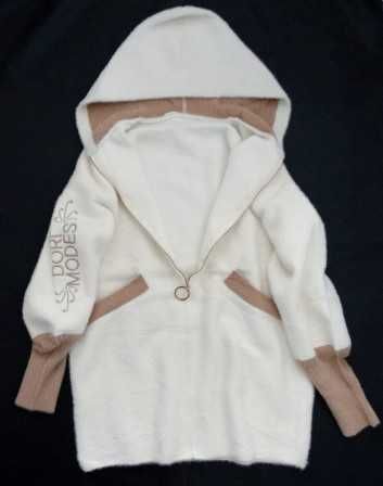 Włoski wełna płaszcz ALPAKA KAPTUR z kapturem zamek wełniany alpaki XL