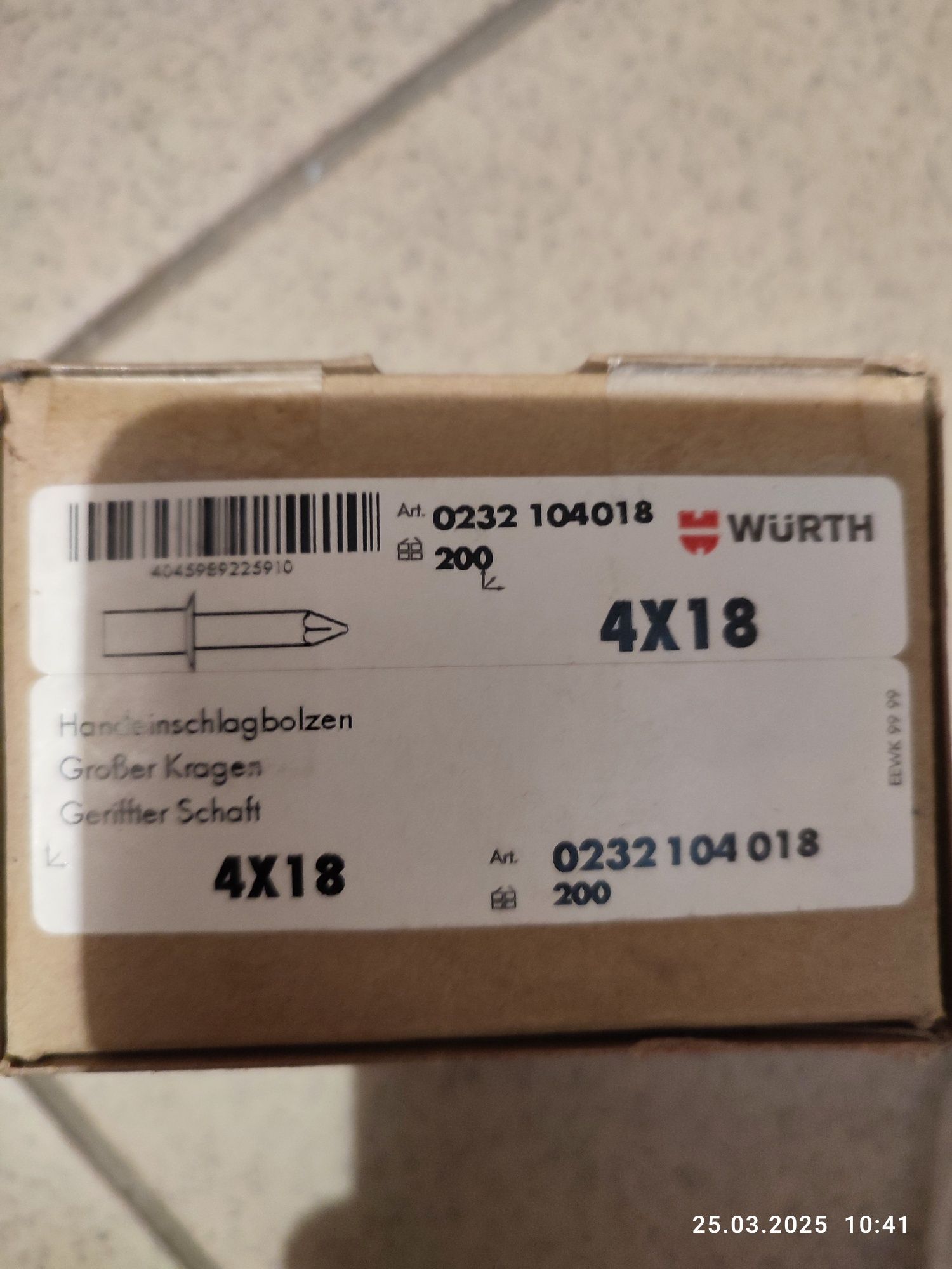 Gwóźdź Würth 4x18