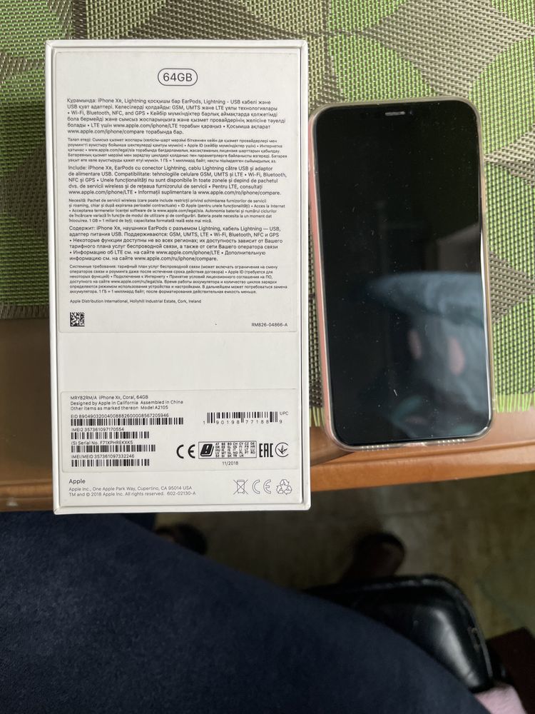 IPHONE XR 10,64 GB,в отличном состоянии,коробка,коралловый цвет