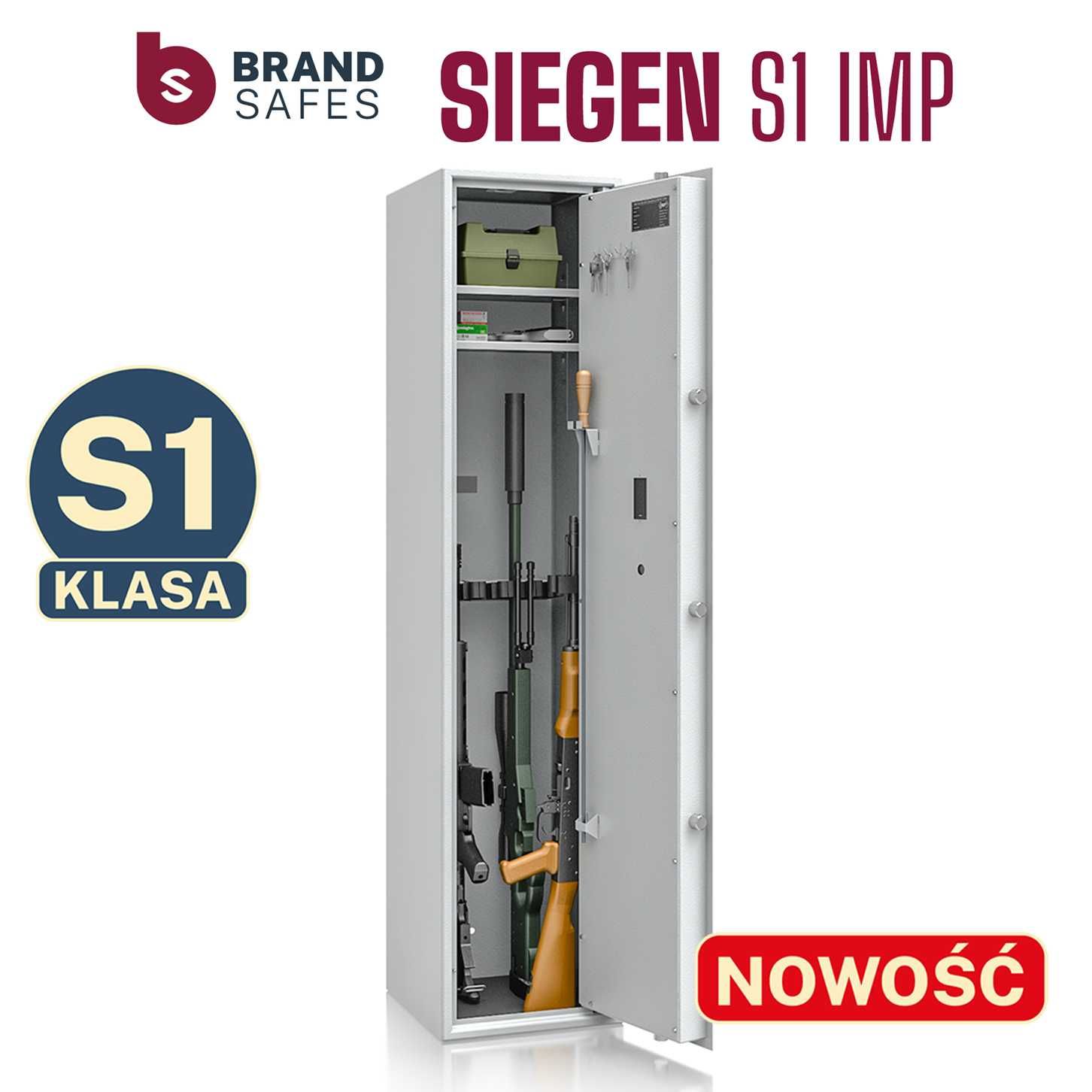 Szafa na broń SIEGEN kl. S1 uchwyt na 7 szt. broni zamek elektroniczny