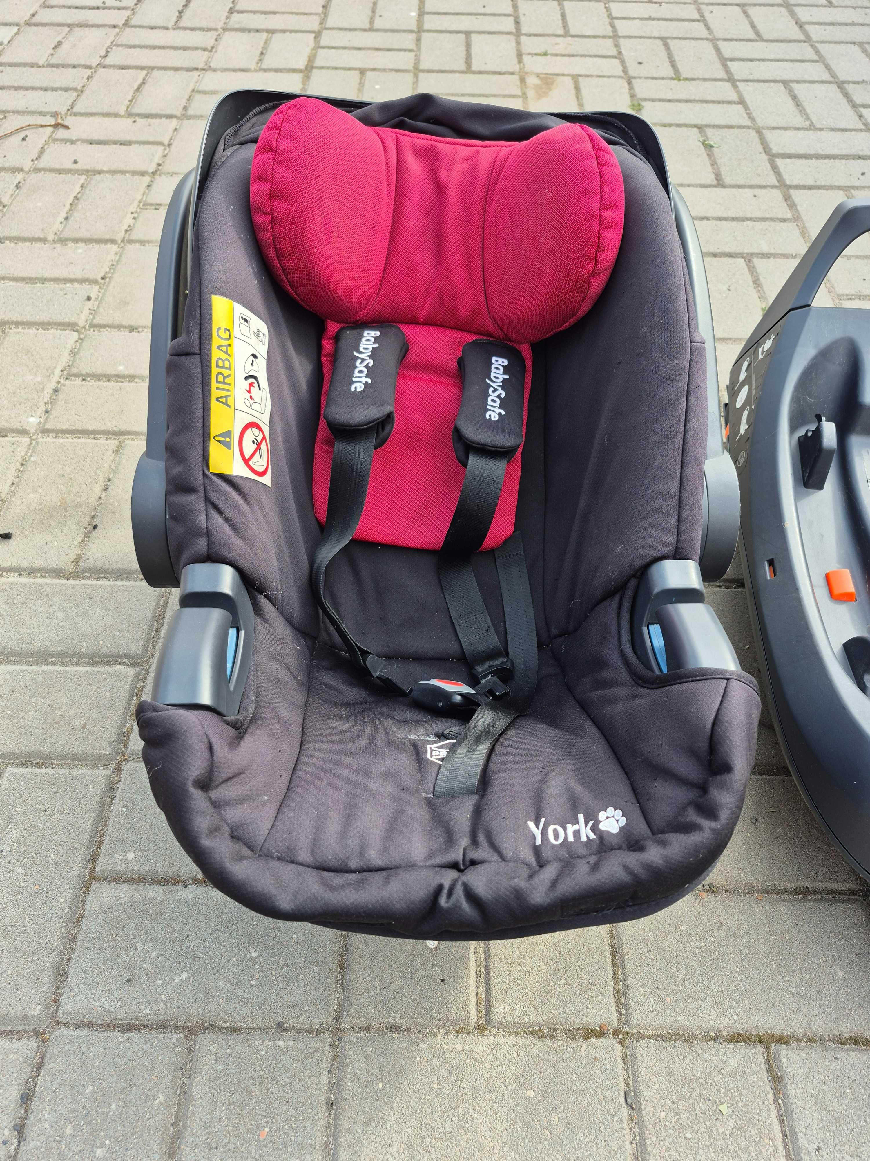 Fotelik samochodowy BabySafe York z bazą NOSIDEŁKO 0-13 KG ISOFIX