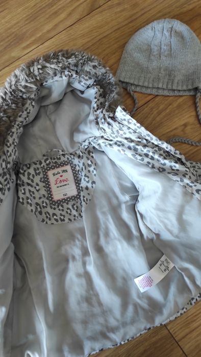 Kurtka niemowlęca jesienna zimowa 80 i czapka