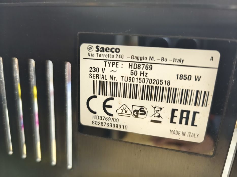 Ekspres do kawy Saeco model HD8769
