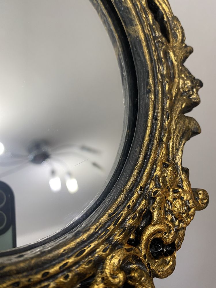 Дзеркало у вінтажному стилі барокко золотистого золотого кольору гіпс
