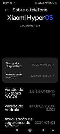 POCO X5 pro 5G Atualização 3/2024 Xiaomi HyperOS