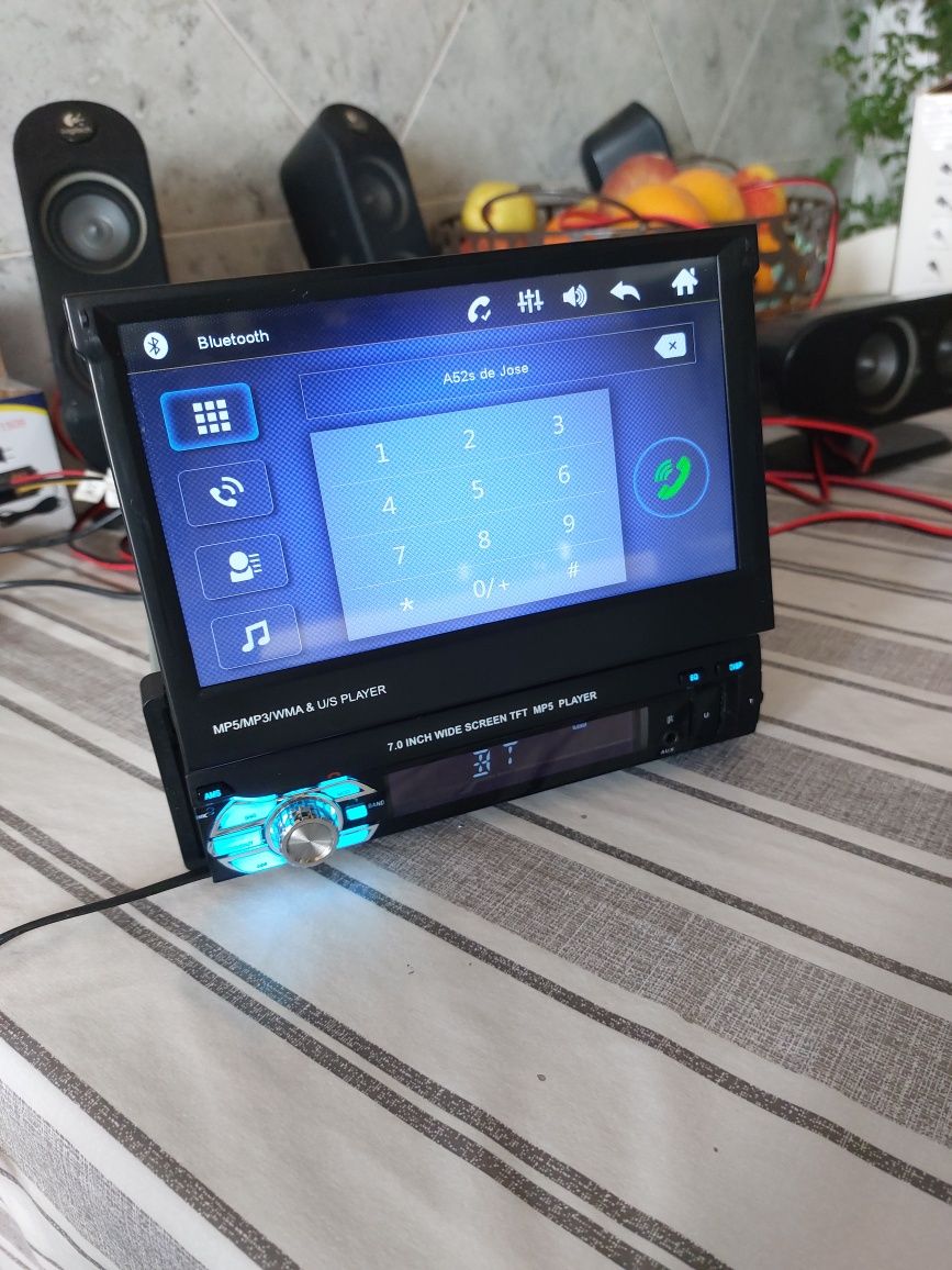 Auto radio Android c/ecrã retráctil