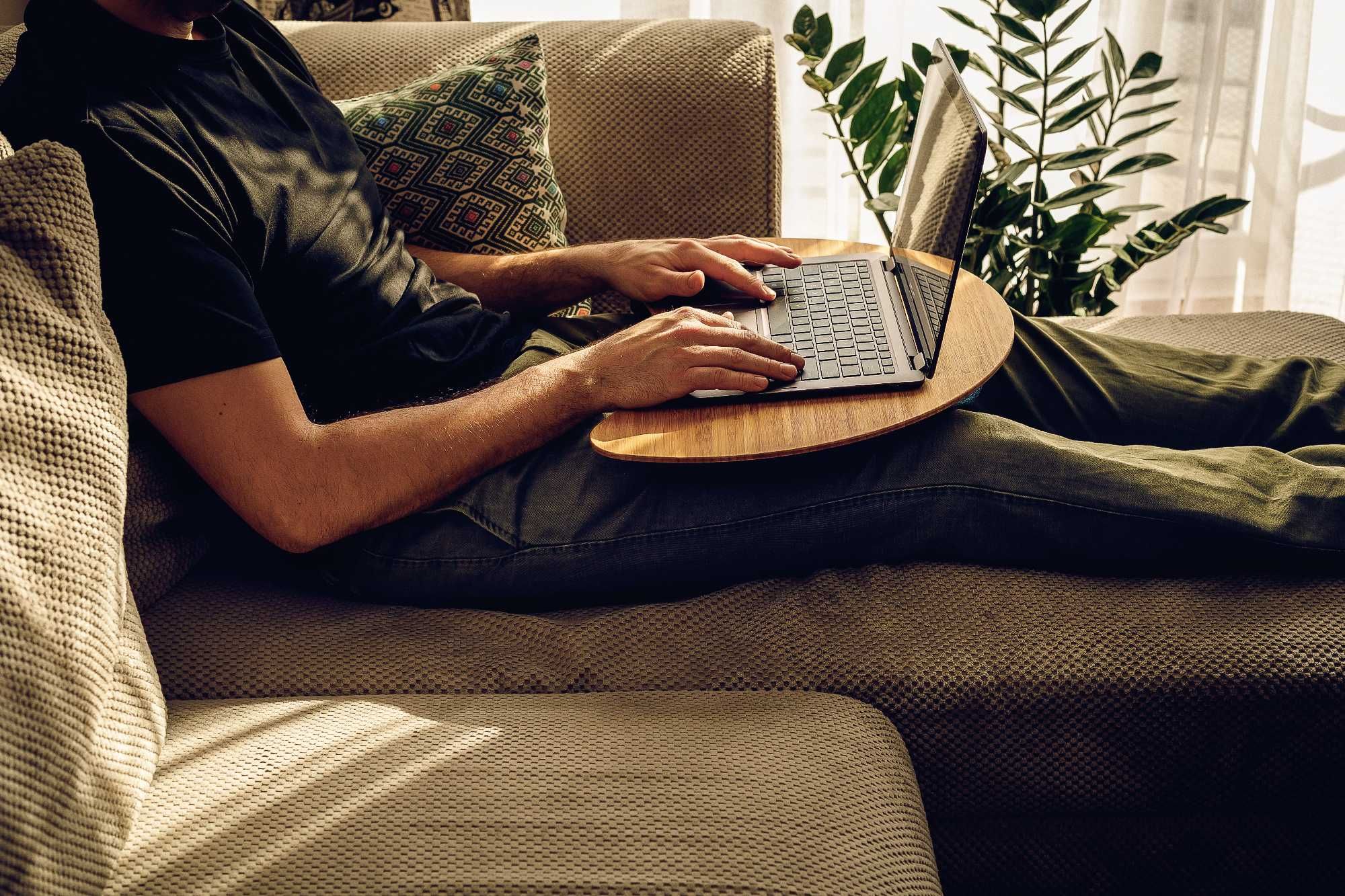 Podstawka podkładka do laptopa chłodząca bambusowa gryczana hand made