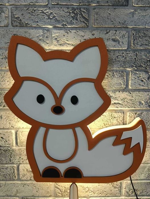 Lampka nocna '' LISEK wz.2 '' LED drewniana 2w1 !! +gratis