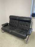 Sofa dwuosobowa bauhaus skórzana chrom