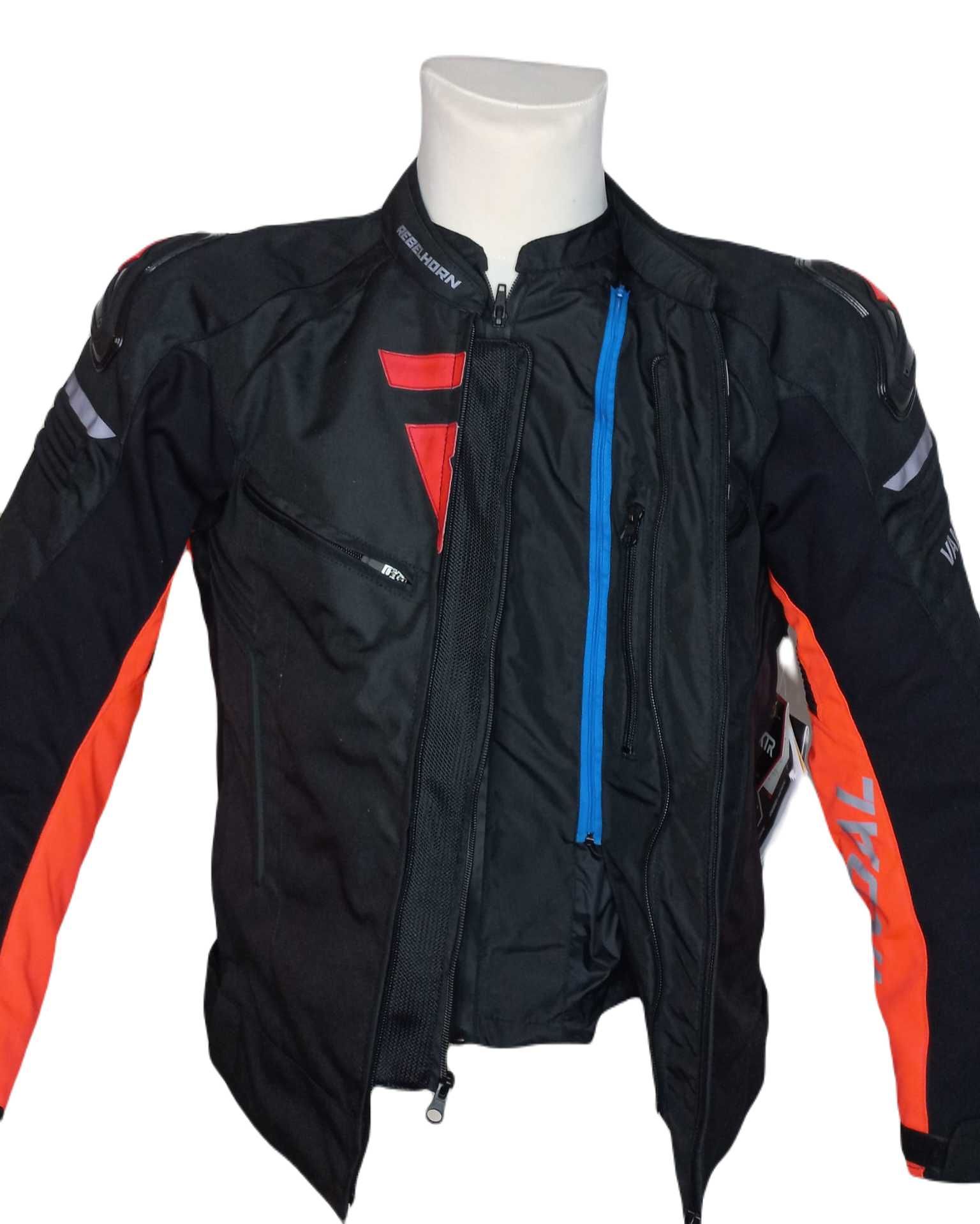 Męska Kurtka Motocyklowa Tekstylna Rebelhorn Vandal Black/Orange