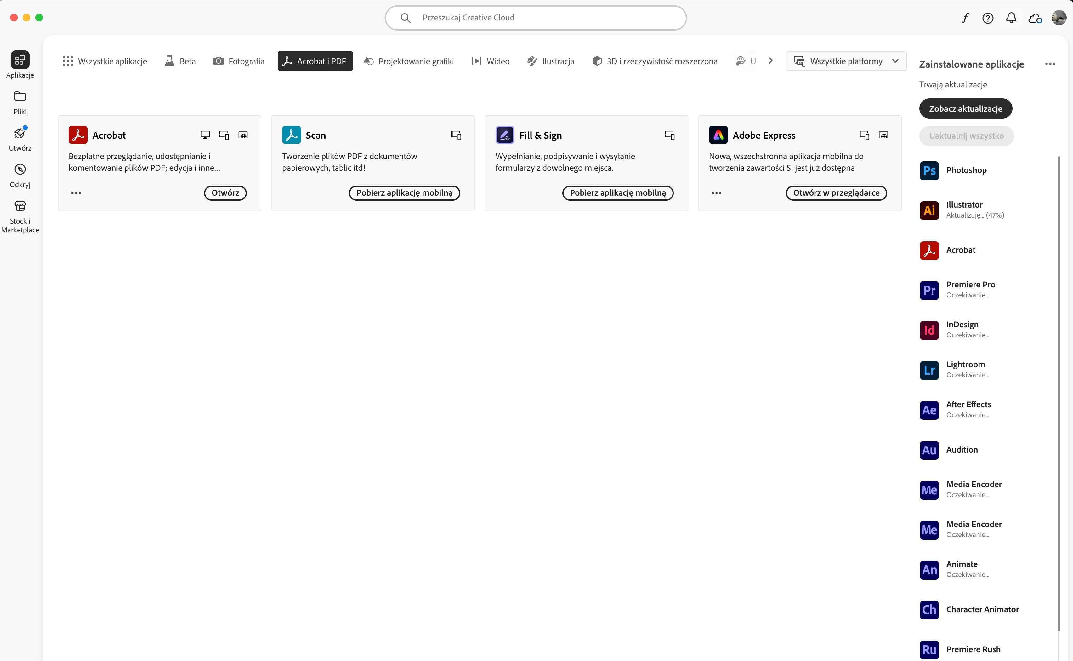 Adobe Creative Cloud All Apps MULTI Win/Mac – licencja 12 miesięcy