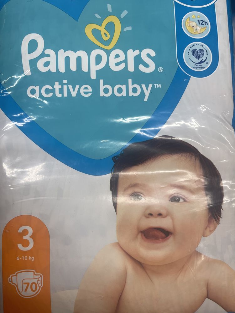 Подгузники Pampers active baby 3 70 шт