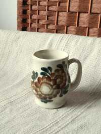 Kubek kwiaty ceramika vintage handmade rękodzieło