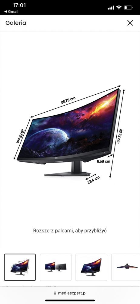 Monitor DELL S3422DWG 34" 3440x1440px 144Hz 2 ms Curved