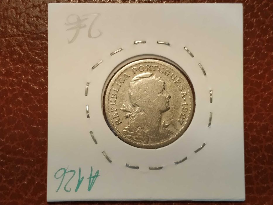 A126 - moeda de 50 centavos de 1927 em alpaca