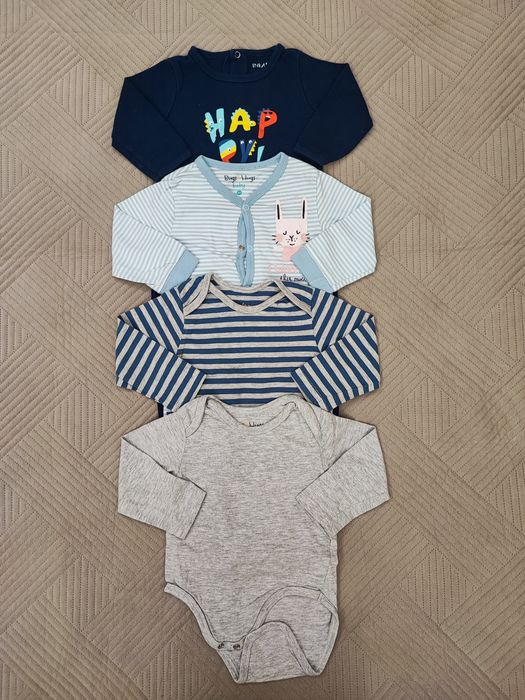 Body pajacyki śpiochy chłopięce zestaw 4 sztuki rozmiar 86