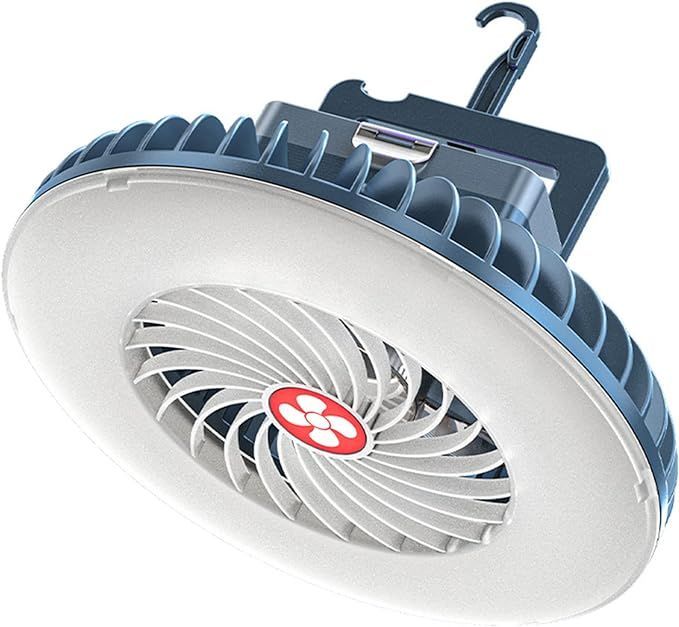 Lampka do namiotu kempingu 2w1 wentylator USB wisząca lampa